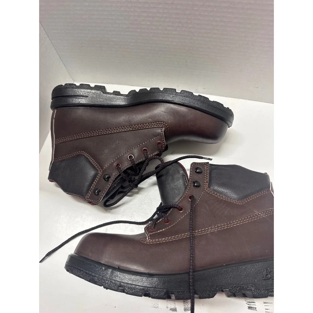 Vintage Blundstone Brown Leather Lace Up Work Boots Burgundy Mens 8 Needs Resole